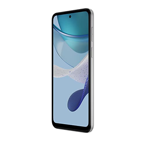 rotated image angled to the right of Motorolla G 5G 2023 with blue and sand abstract background