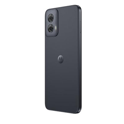 rotated image angled to the right of Motorolla G Power 5G 2024 showing back of phone with 2 lenses