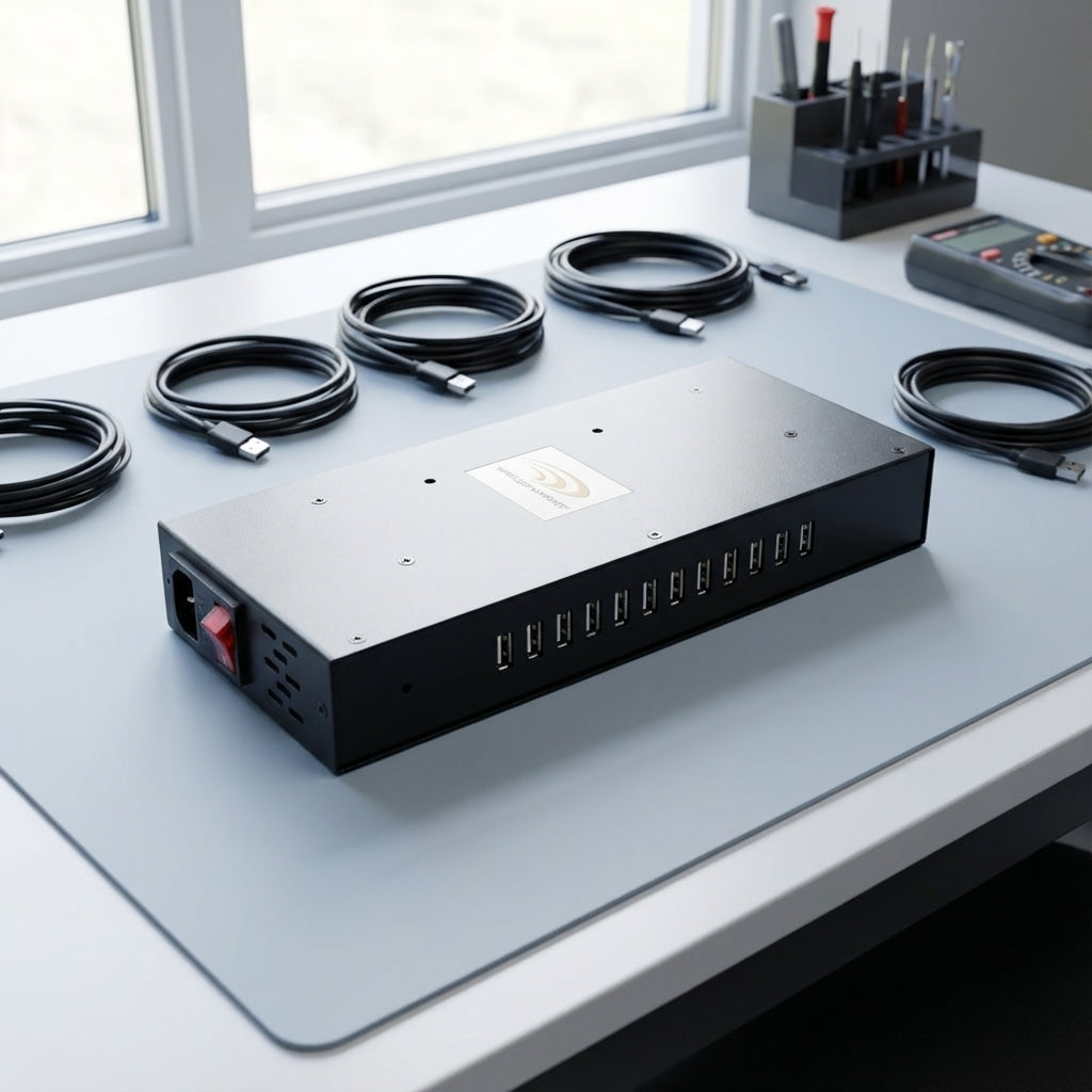 12 Port Multi-Phone Station Charger with Fast Charge Ports