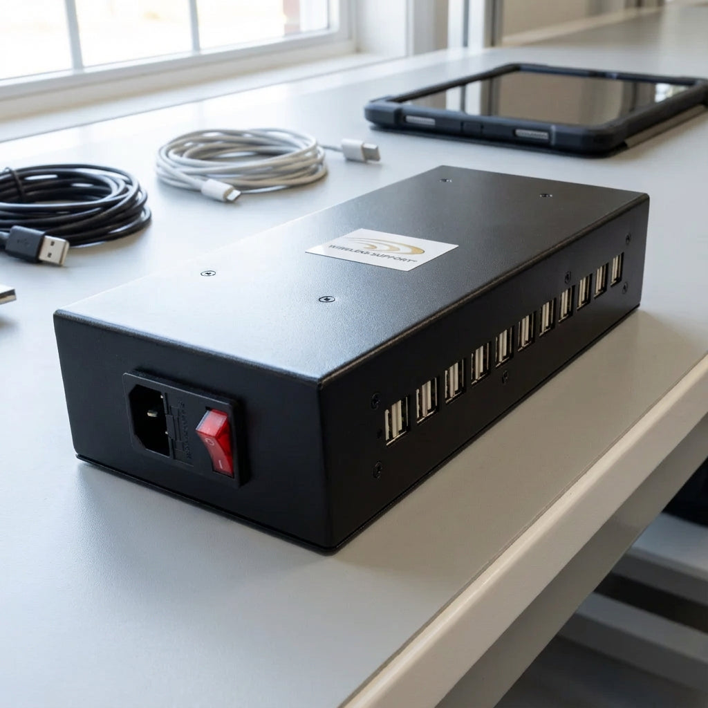 22 Port Multi-Phone Station Charger with Fast Charge Ports